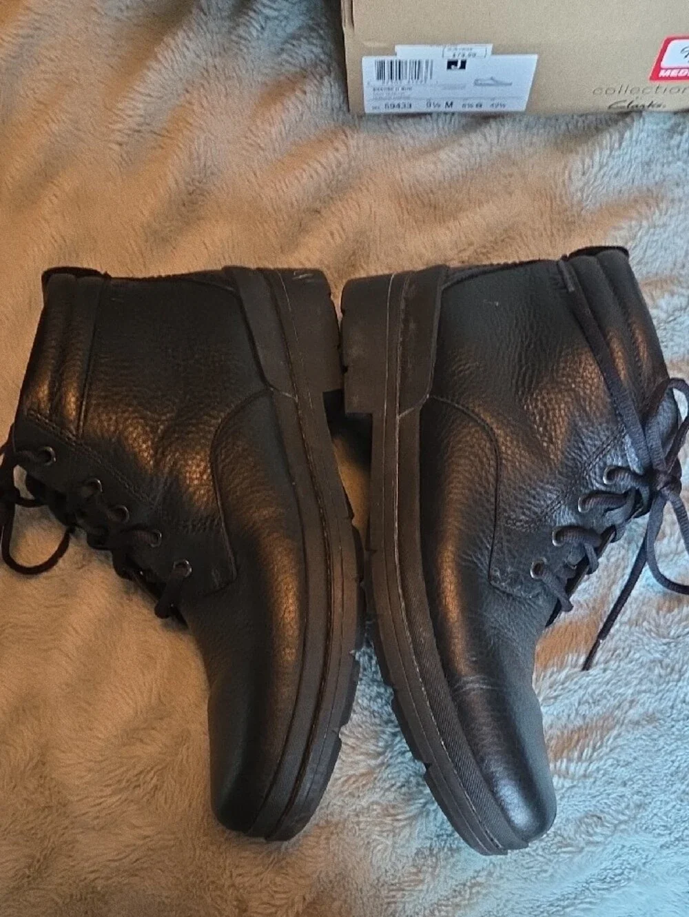 Clarks Men's  Black Darian HI Leather Chukka Boots